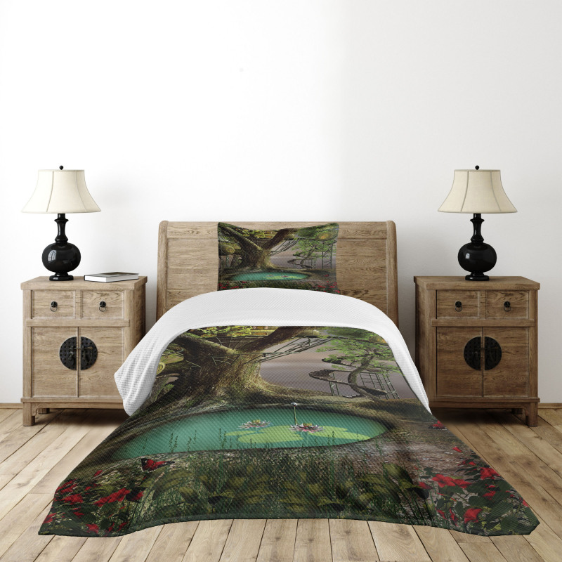 Enchanted Tree Fort Pond Bedspread Set