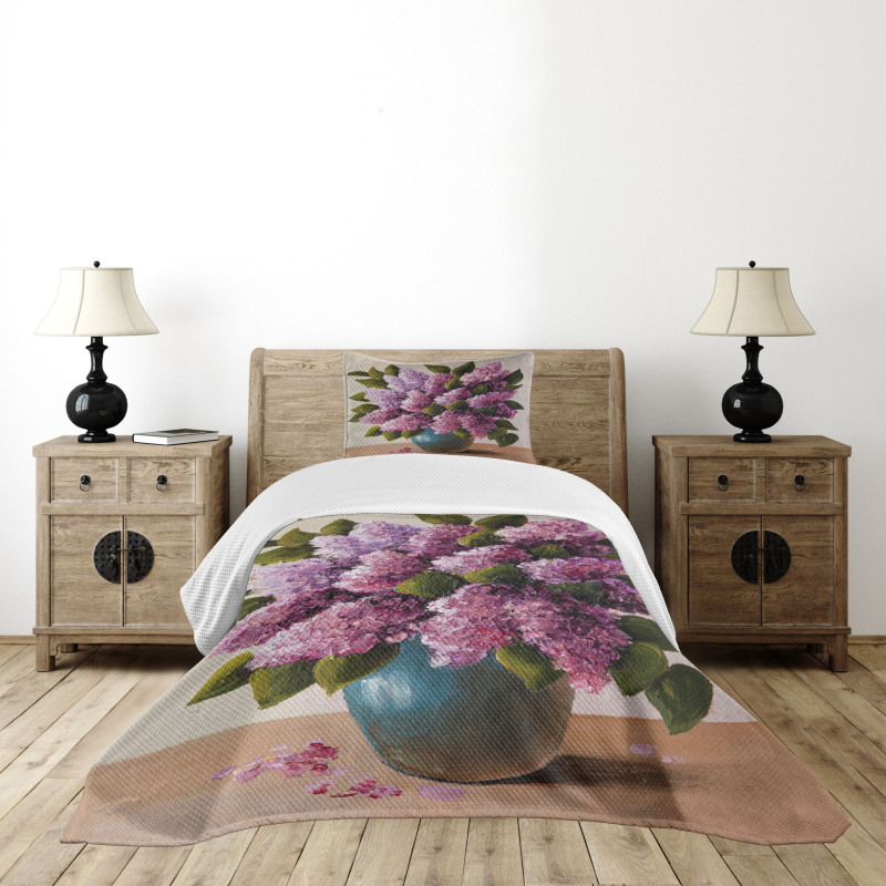 Lilac Bouquet Artwork Bedspread Set