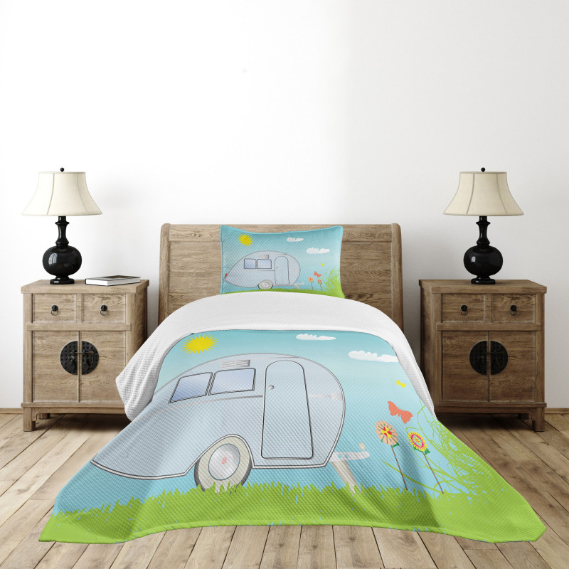 Summer Vacation Theme Bedspread Set