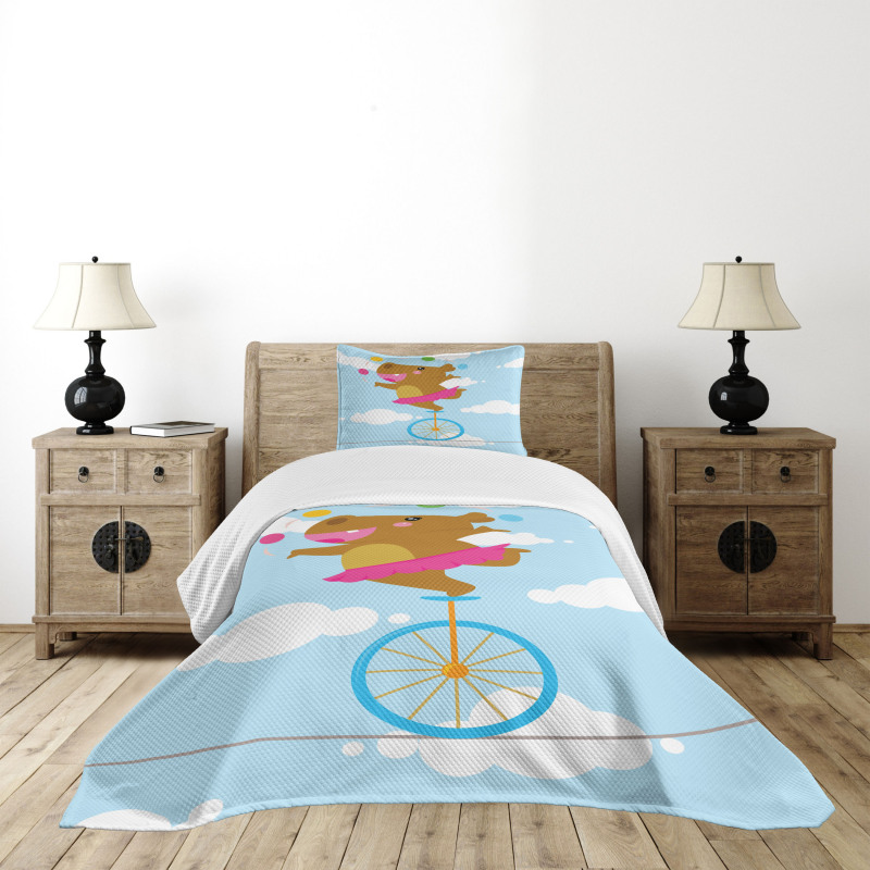 Balerina Juggler Hippo Bedspread Set