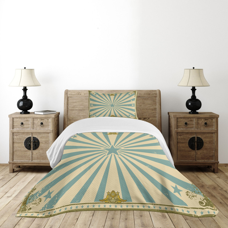 Stars Beams Rays Frame Bedspread Set