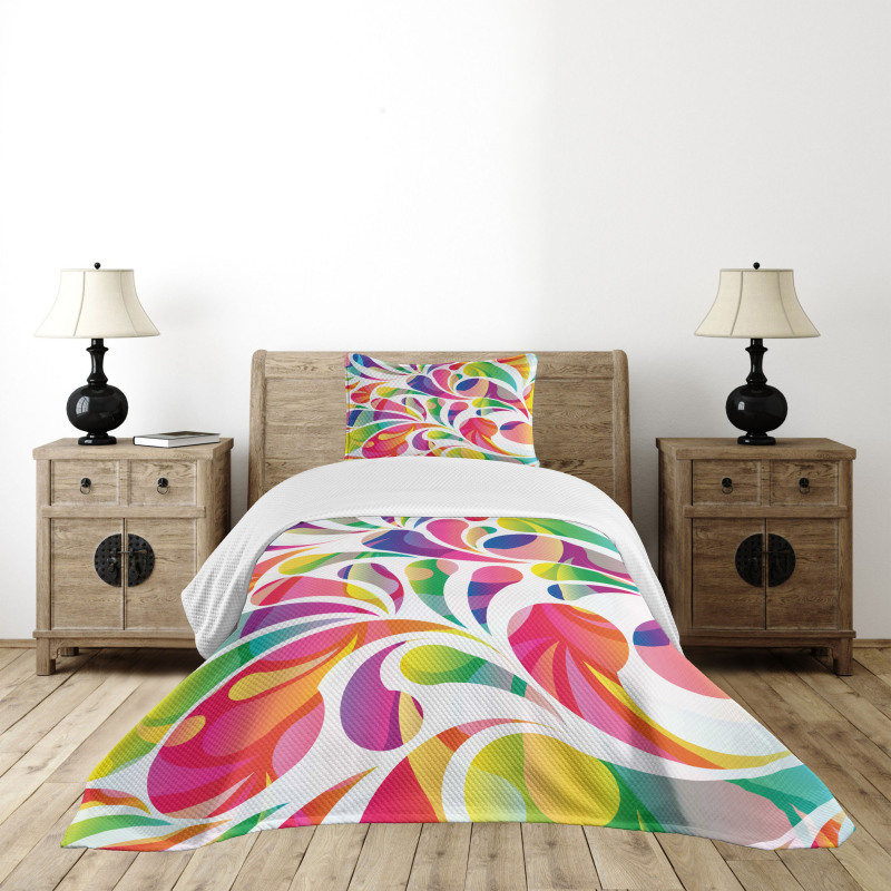 Abstract Arc-drop Bedspread Set