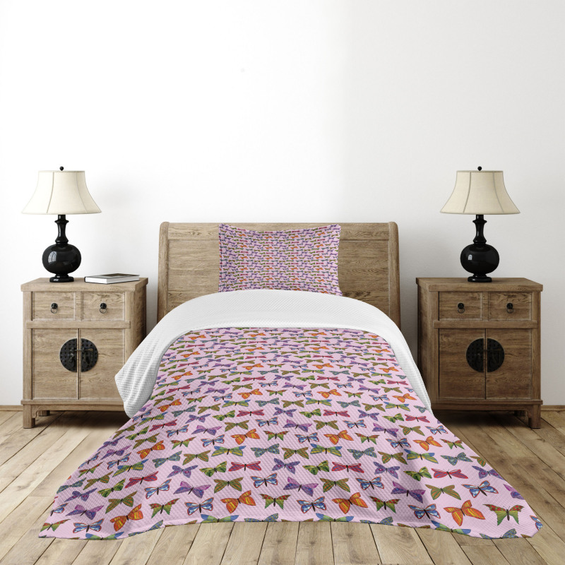 Doodle Butterflies Art Bedspread Set