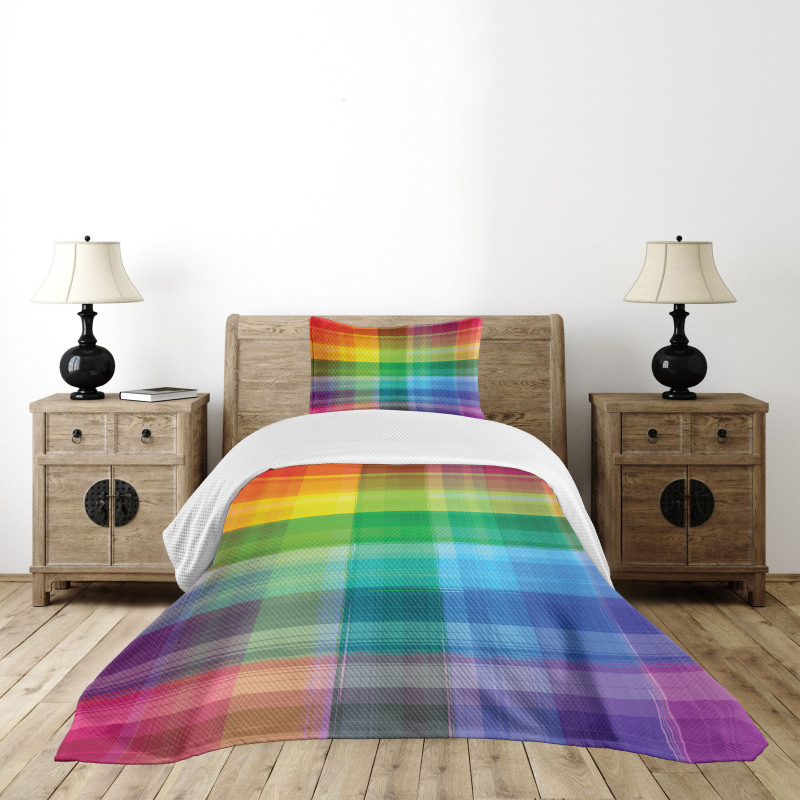 Retro Plaid Bedspread Set