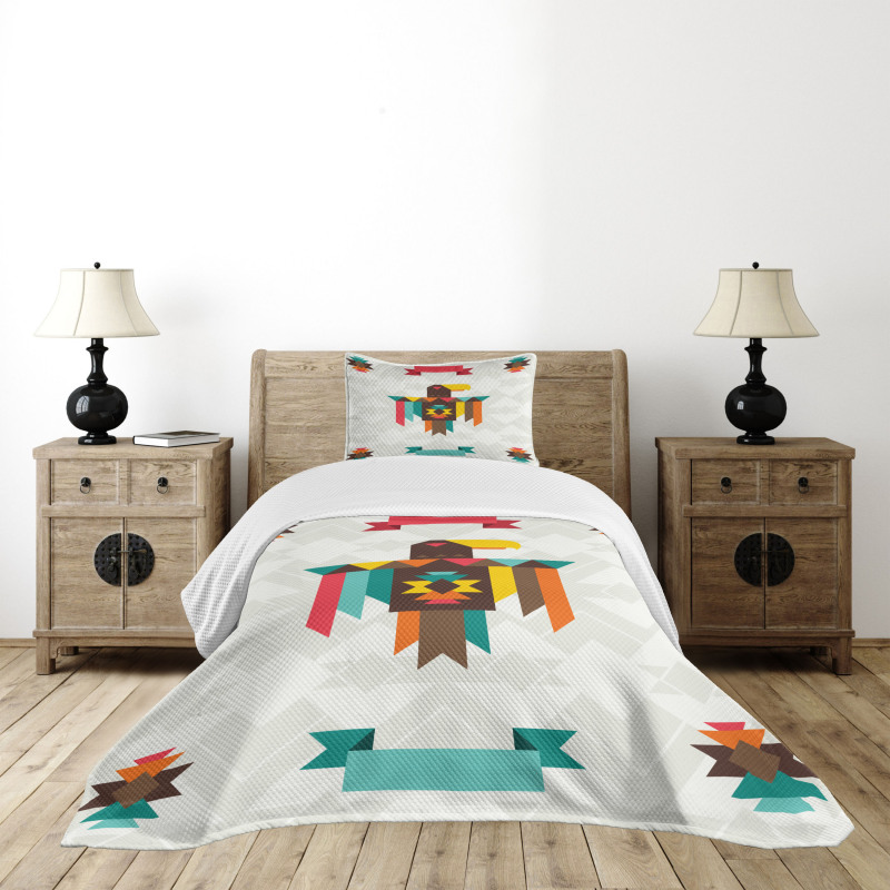 Folk Totem Eagle Bedspread Set