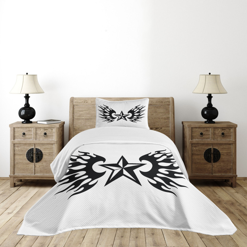 Flame Wings Design Bedspread Set