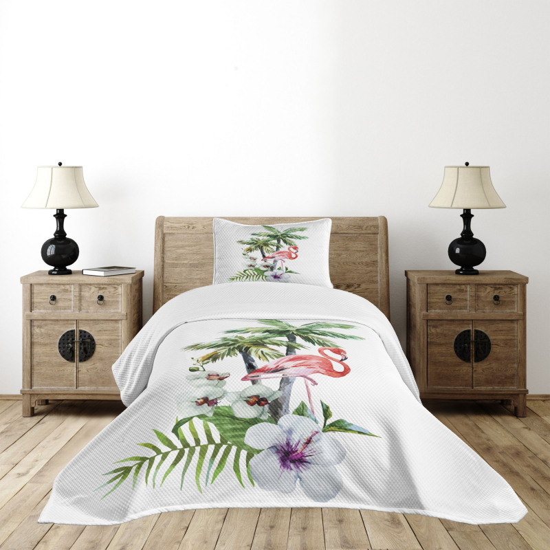 Watercolor Art Trees Bedspread Set