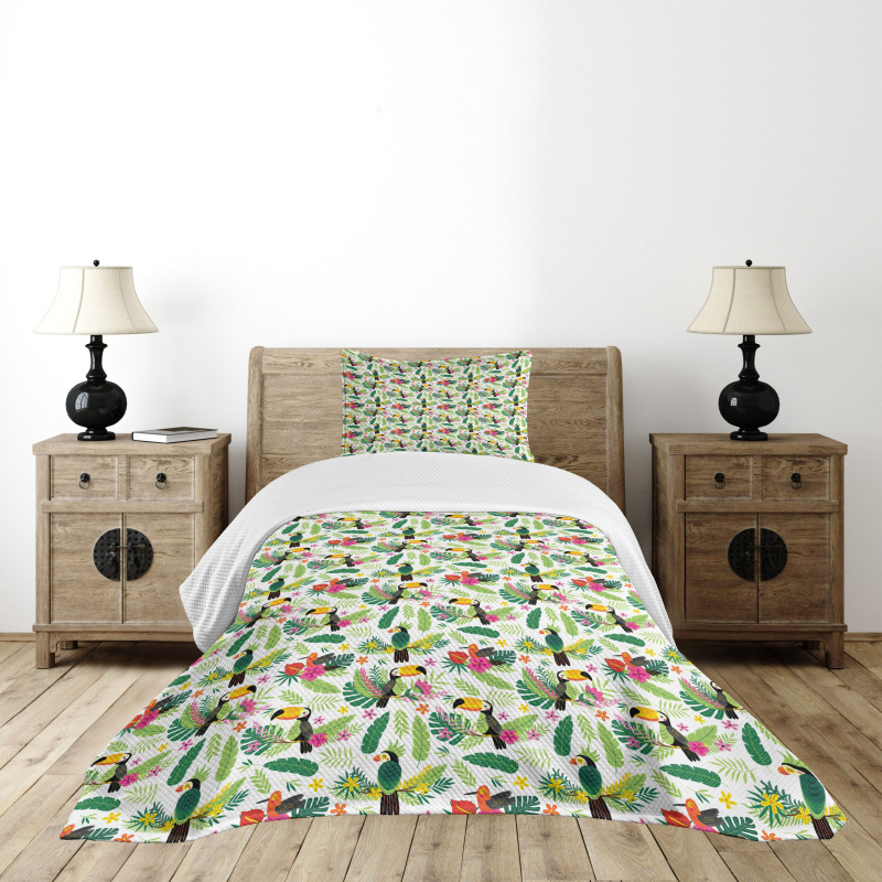 Jungle Flora and Fauna Bedspread Set