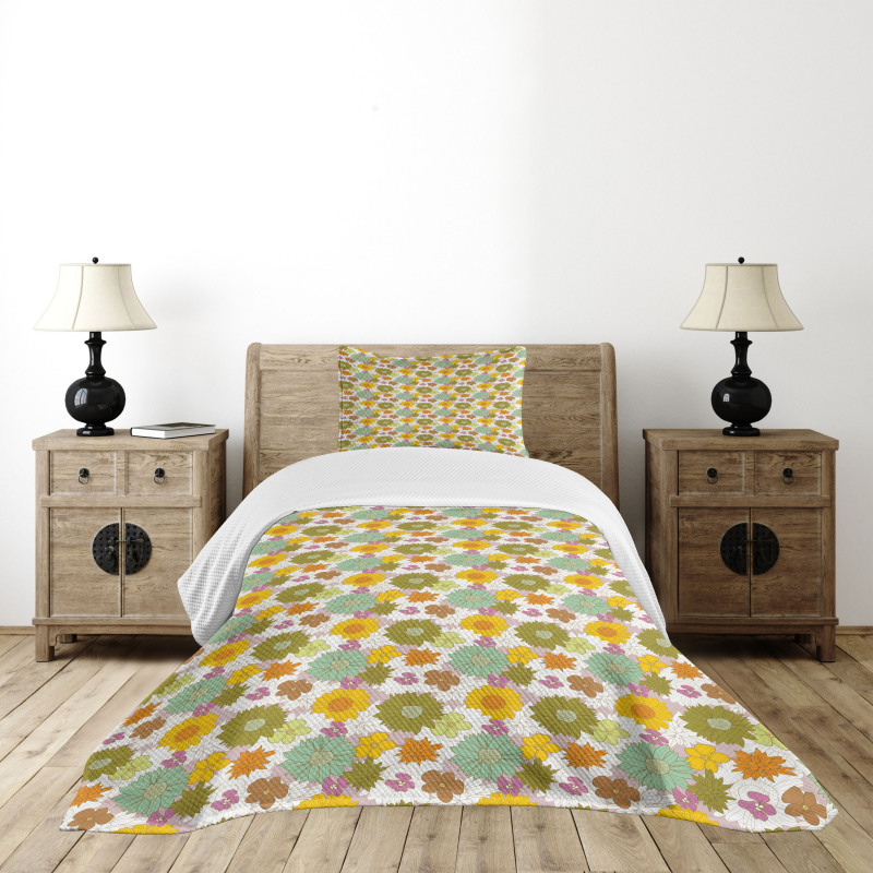 Retro Fresh Nature Theme Bedspread Set