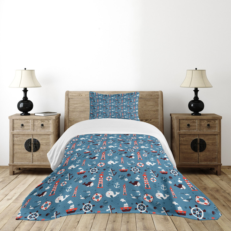 Nautical Doodle Bedspread Set