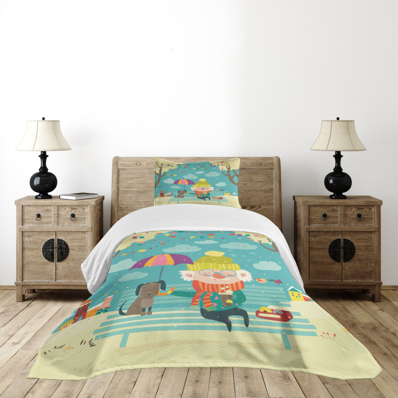 Old Man and His Dog Bedspread Set