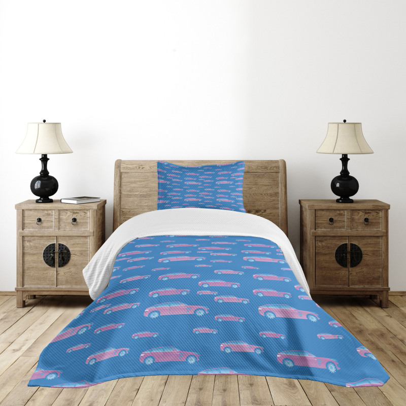 Grunge Car Design Bedspread Set