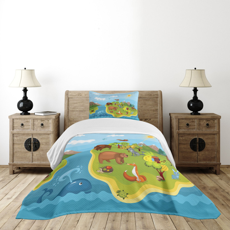 Happy Planet Mountains Bedspread Set