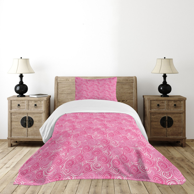 Abstract Round Flowers Bedspread Set