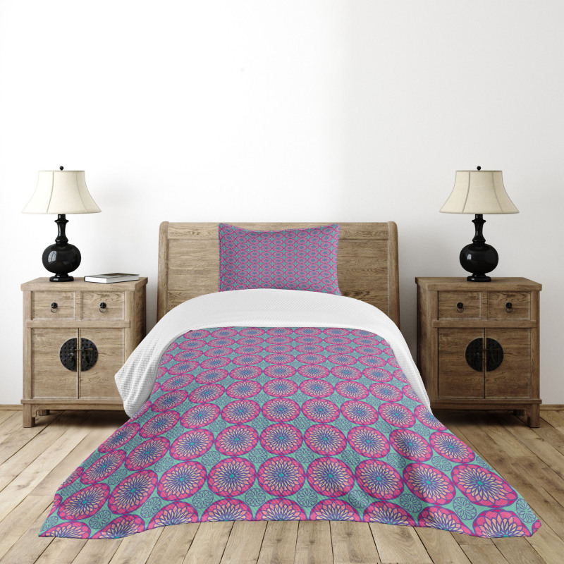 Geometric Petals Art Design Bedspread Set