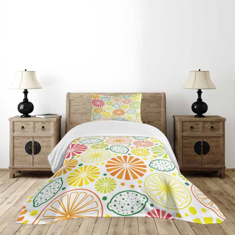 Tropical Clementine Bedspread Set