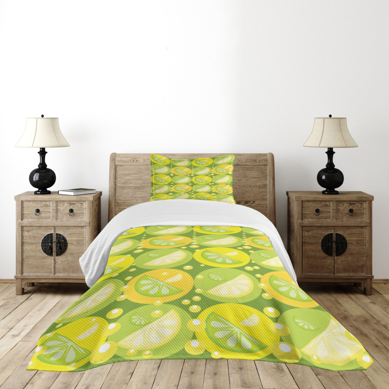 Trapped Limes in Cells Bedspread Set