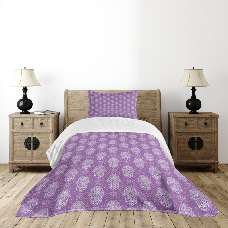 Mystic Curlicues Flowers Bedspread Set