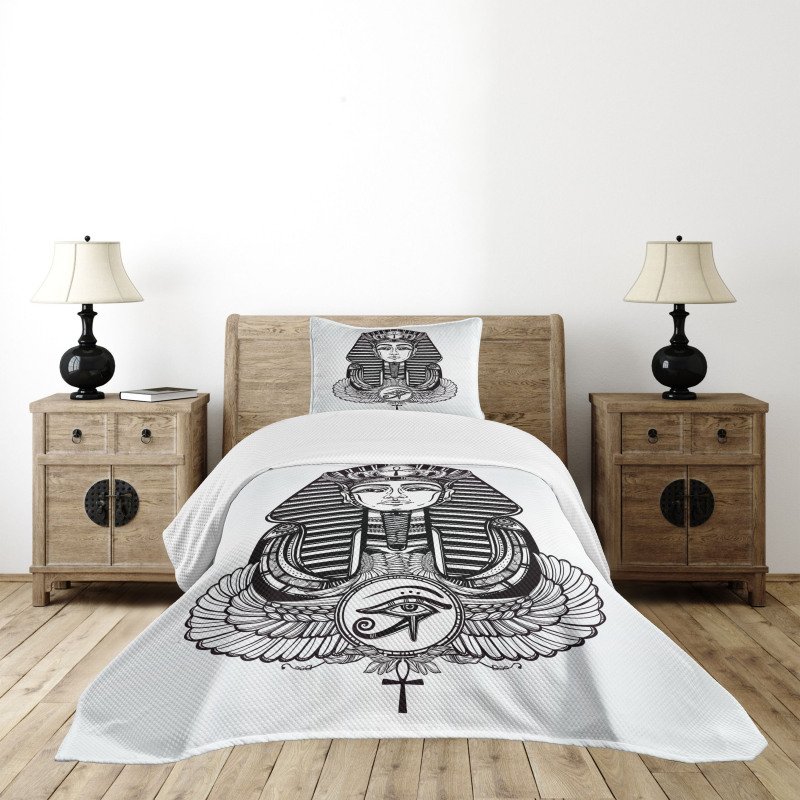 Vintage Pharaoh Tattoo Bedspread Set