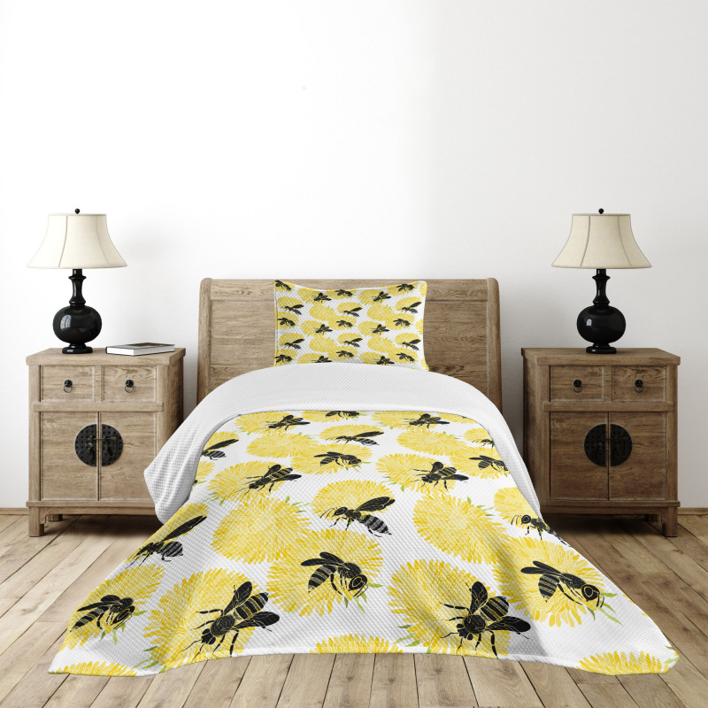 Nature Dandelion Flowers Bedspread Set