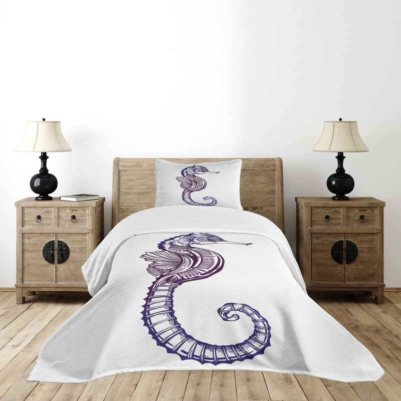 Boho Seahorse Tattoo Bedspread Set