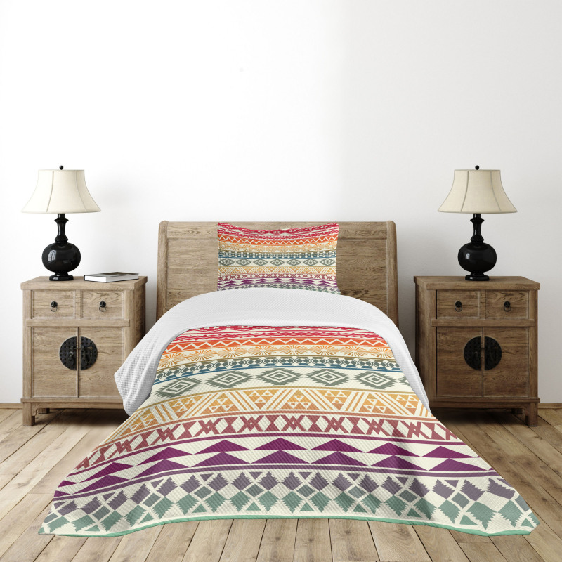 Geometric Zig Zag Lines Bedspread Set