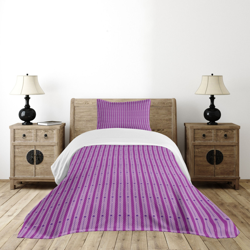 Purple Shaded Stripes Bedspread Set