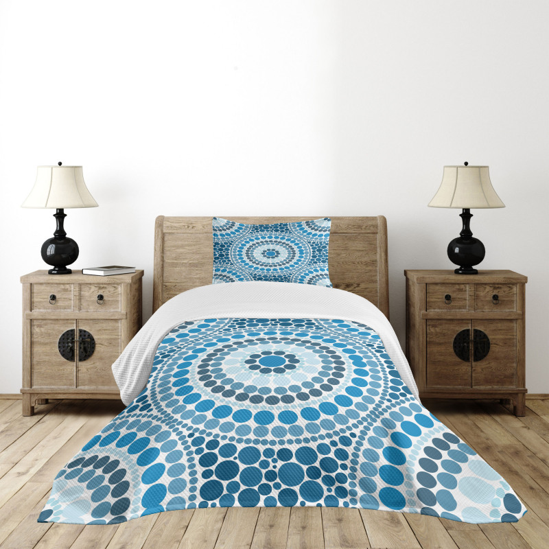 Concentric Circles Dots Bedspread Set