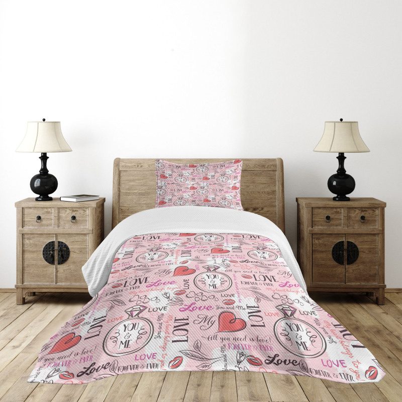 Romantic Message Bedspread Set