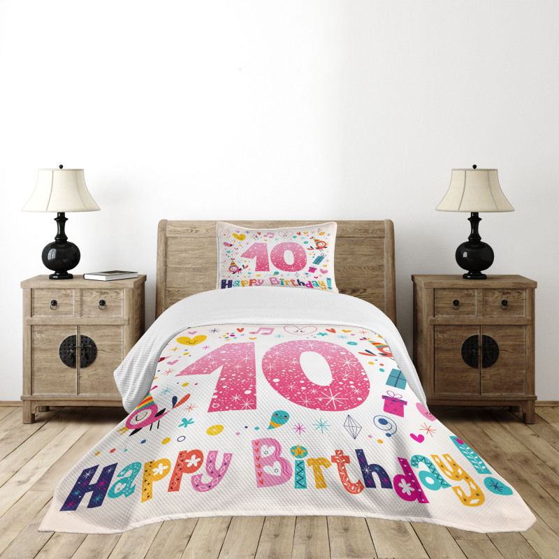 10 Years Kids Birthday Bedspread Set