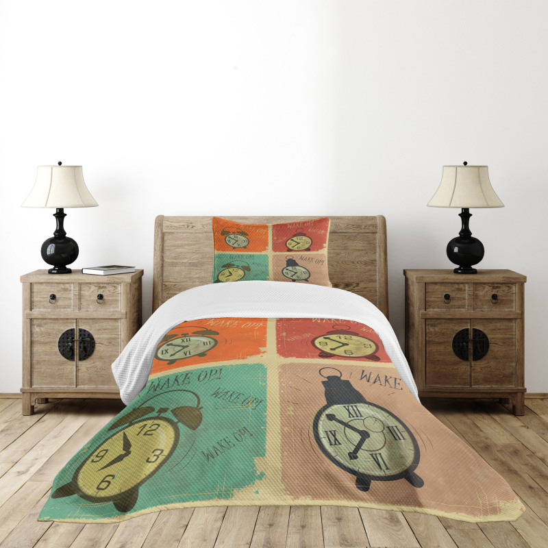 Grunge Wake up Alarm Bedspread Set