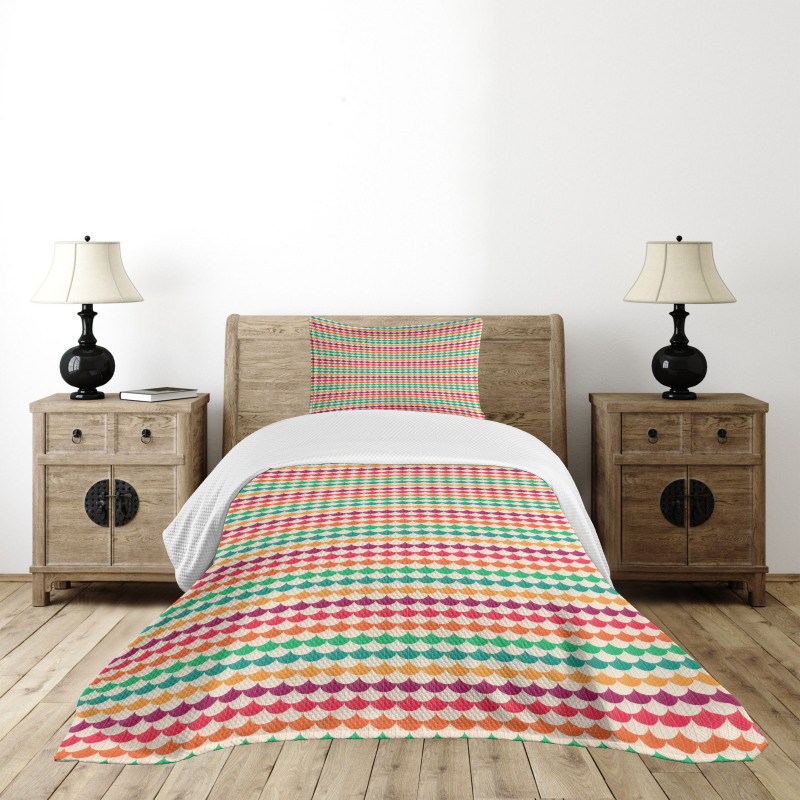 Stripy Vivid Waves Bedspread Set