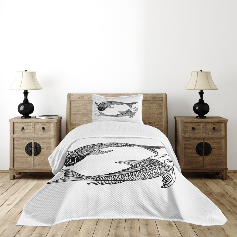 Japanese Carps Love Bedspread Set