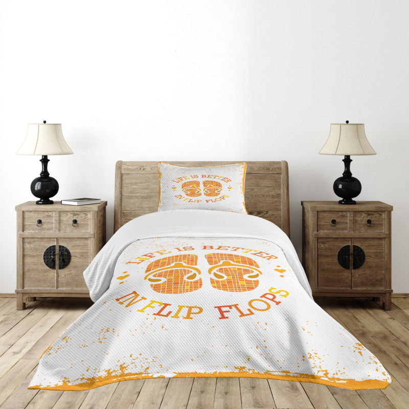 Stained Grungy Motif Bedspread Set