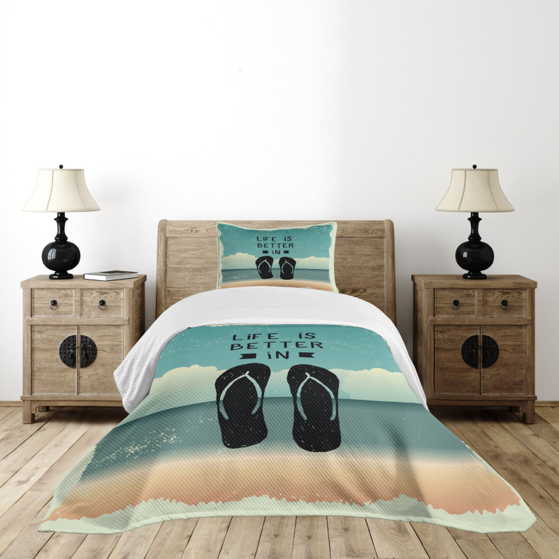 Scribbled Sandals Bedspread Set