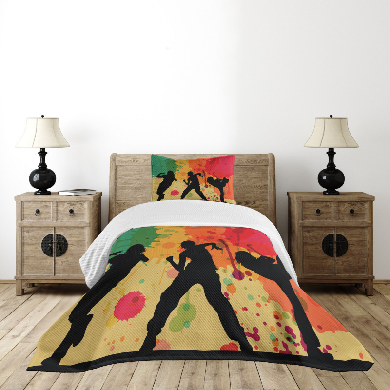 Girl Dancers Silhouette Bedspread Set