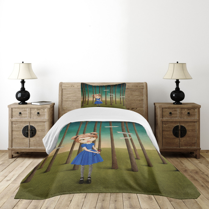 Lost Girl in the Forest Bedspread Set
