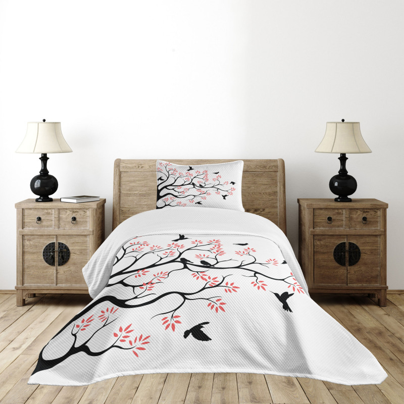 Mockingbird on Plane Tree Bedspread Set