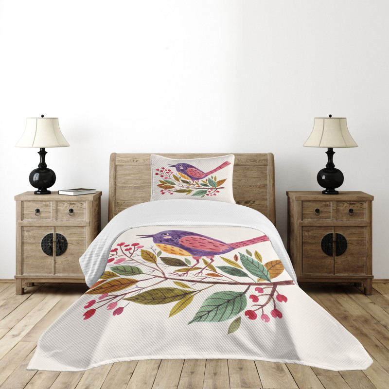 Scarlet Firethorn Flower Bedspread Set