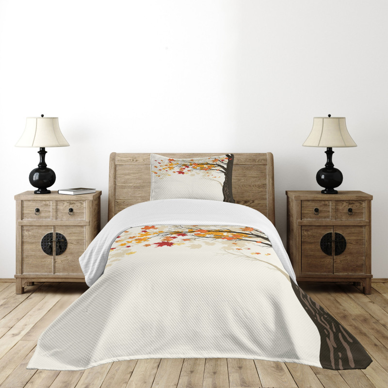 Semtember Maple Leaves Bedspread Set