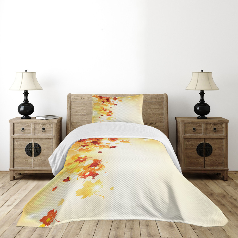 Flying Leaves Season Bedspread Set