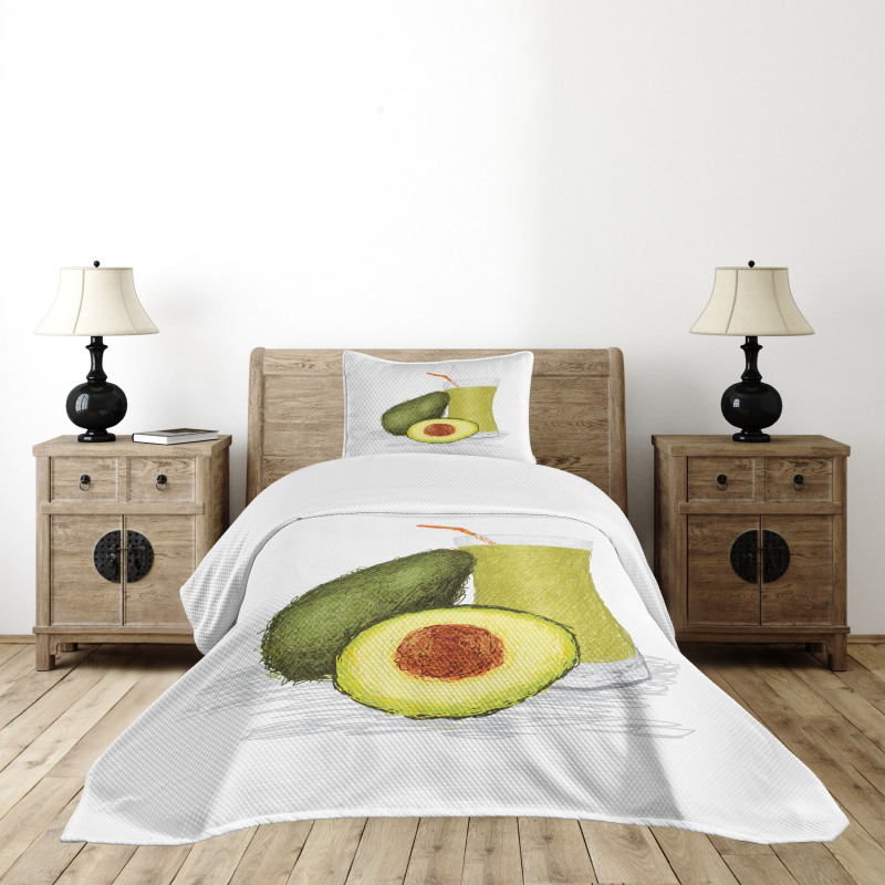 Fresh Avocado Smoothie Bedspread Set