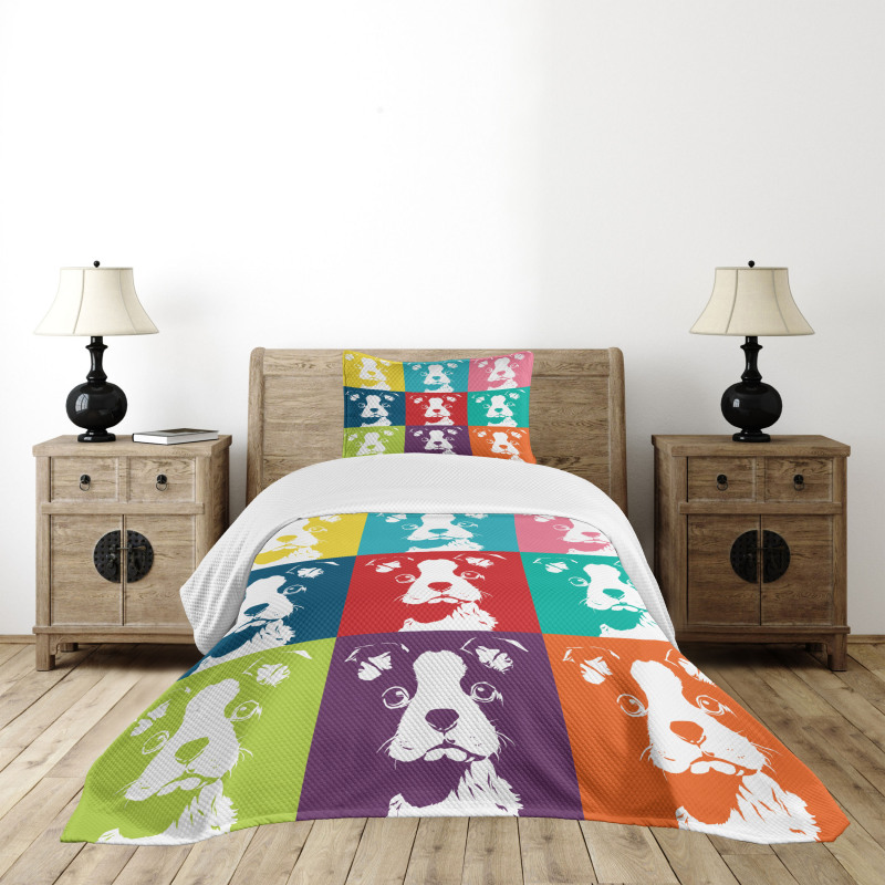 Pop Art Dogs Bedspread Set