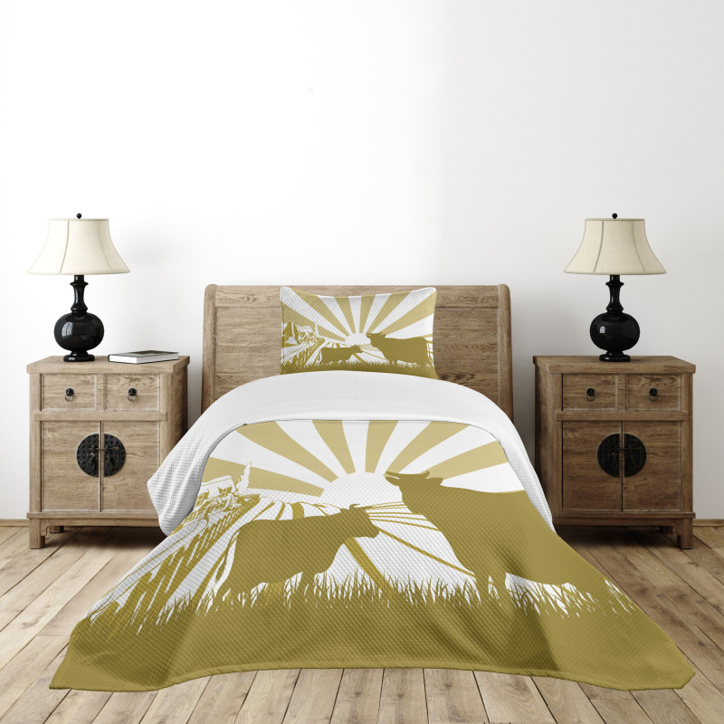 Idyllic Cottage Theme Bedspread Set