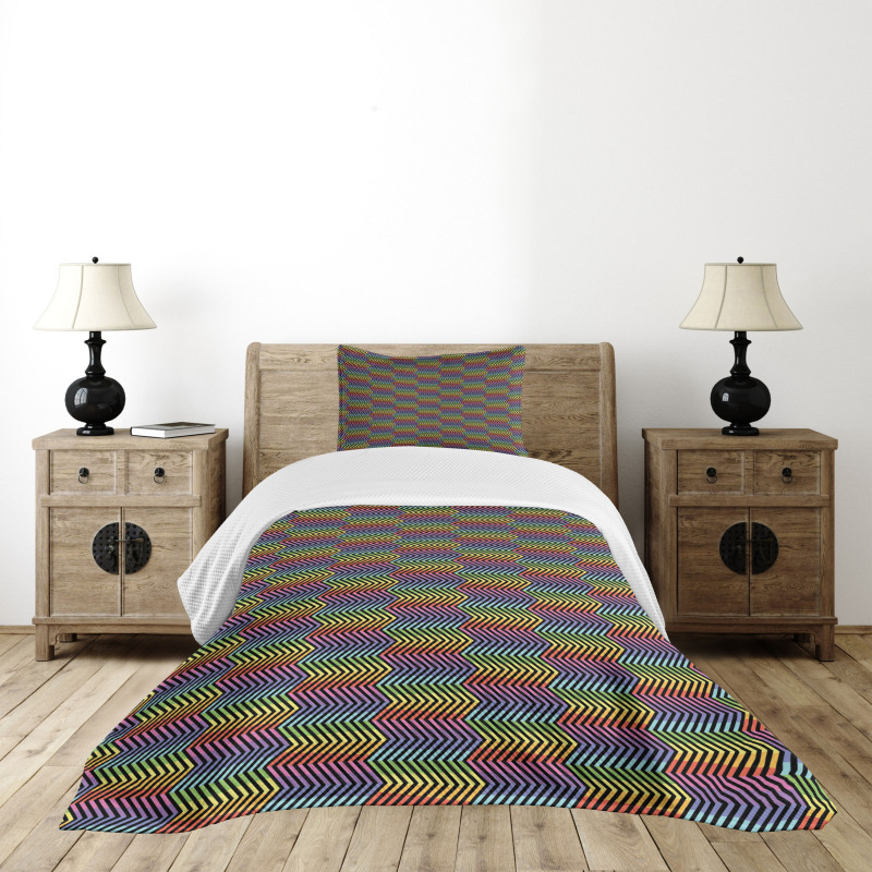 Abstract Contrast Color Bedspread Set