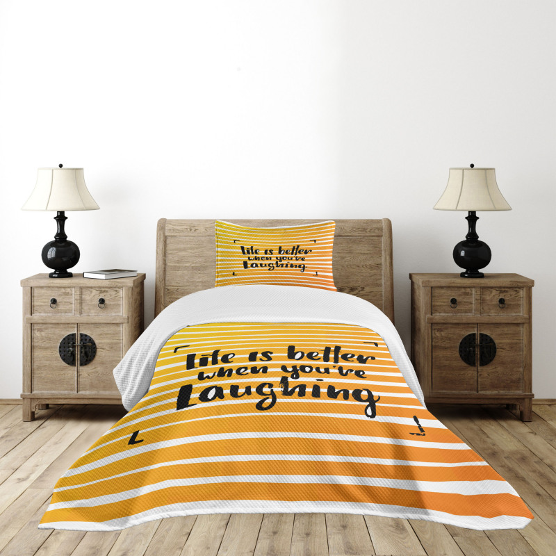 Always Laugh Striped Bedspread Set