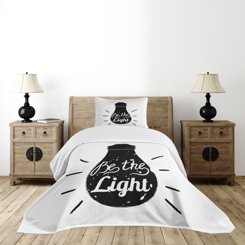 Text on Home Appliance Bedspread Set