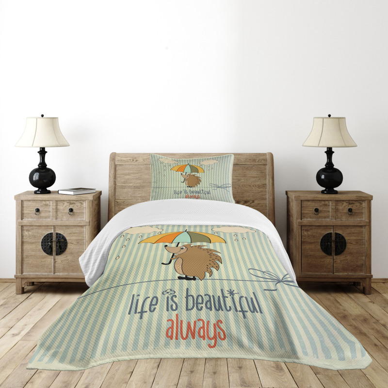 Tightrope Walker Hedgehog Bedspread Set