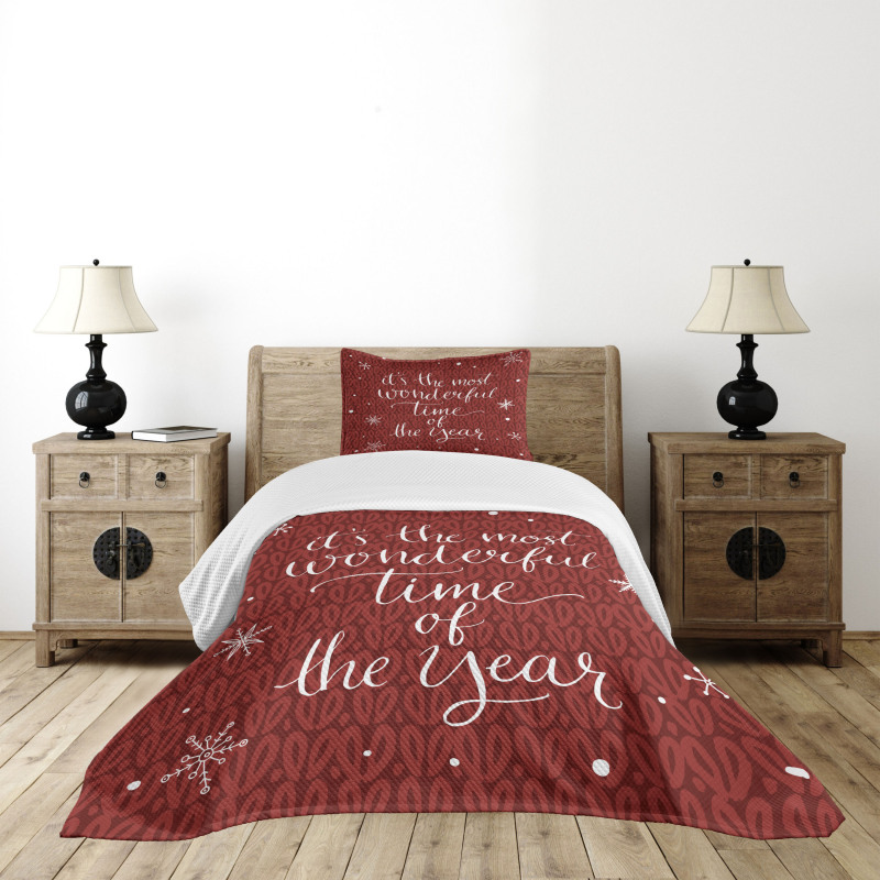 Christmas and Snowflakes Bedspread Set