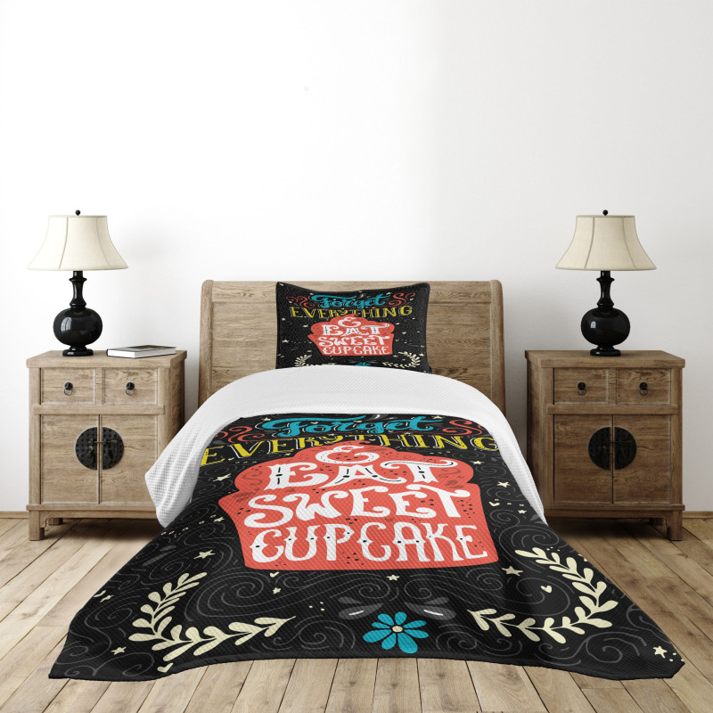 Eat Cupcake Dessert Bedspread Set